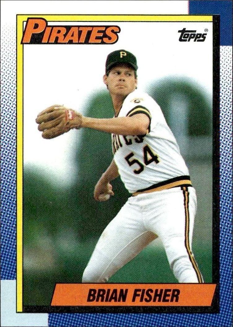 Brian Fisher 1990 Topps #666 Baseball Trading Card - Front 1990 Topps Brian Fisher #666 baseball trading card front