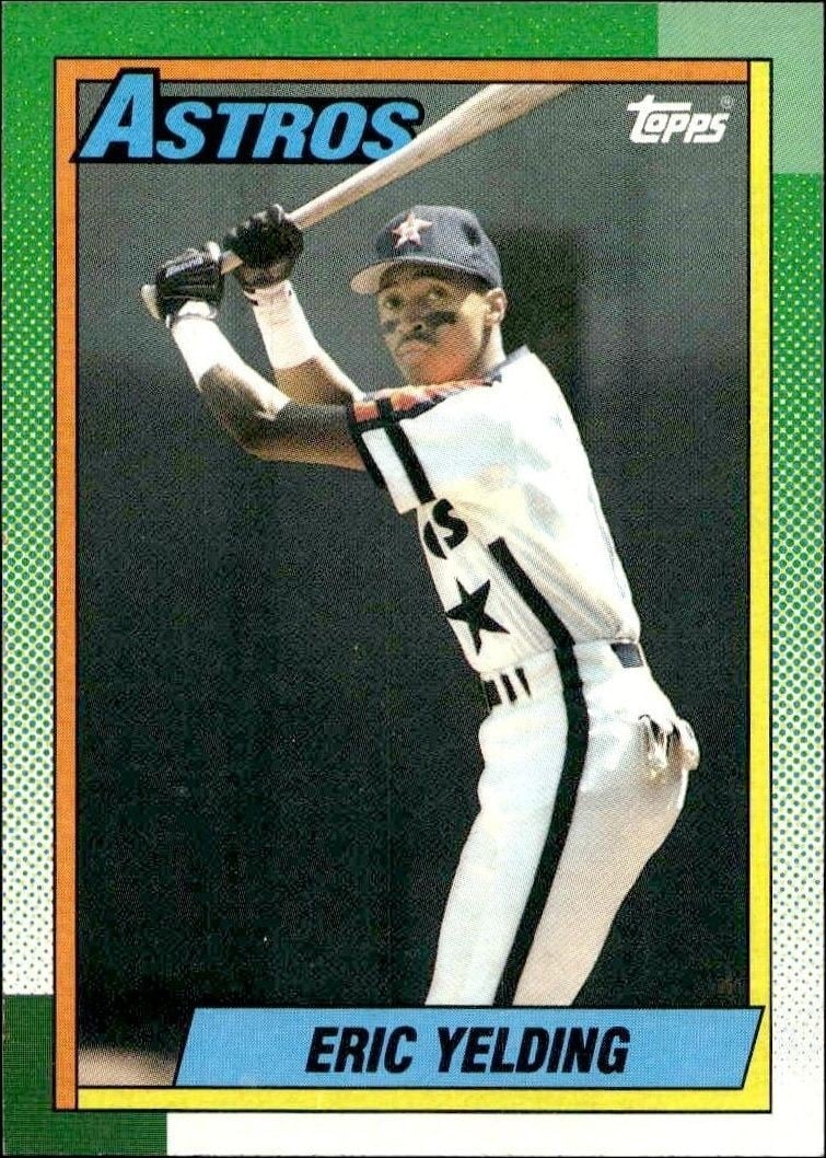 Eric Yelding 1990 Topps #309 Baseball Trading Card - Front 1990 Topps Eric Yelding #309 baseball trading card front