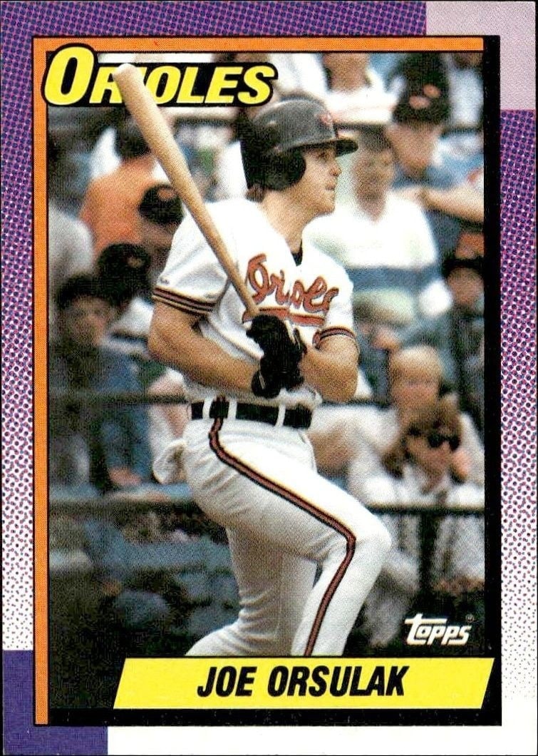 Joe Orsulak 1990 Topps #212 Baseball Trading Card - Front 1990 Topps Joe Orsulak #212 baseball trading card front