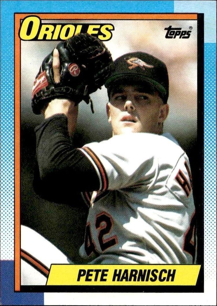 Pete Harnisch 1990 Topps #324 Baseball Trading Card - Front 1990 Topps Pete Harnisch #324 baseball trading card front