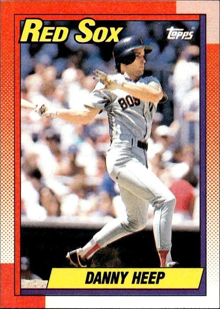 Danny Heep 1990 Topps #573 Baseball Trading Card - Front 1990 Topps Danny Heep #573 baseball trading card front