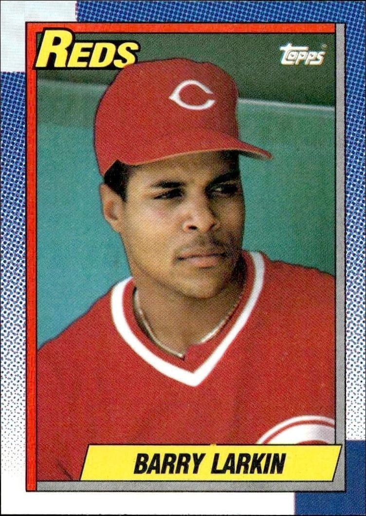 Barry Larkin 1990 Topps #10 Baseball Trading Card - Front 1990 Topps Barry Larkin #10 baseball trading card front
