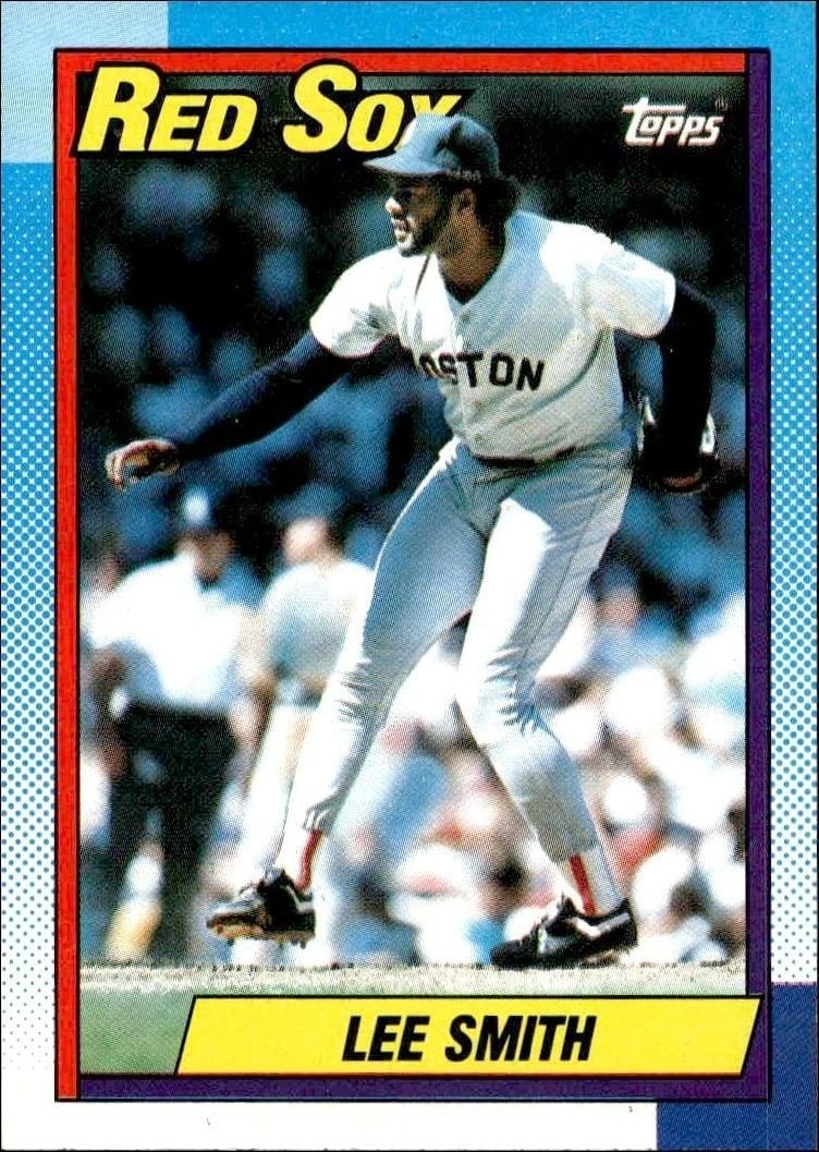 Lee Smith 1990 Topps #495 Baseball Trading Card - Front 1990 Topps Lee Smith #495 baseball trading card front