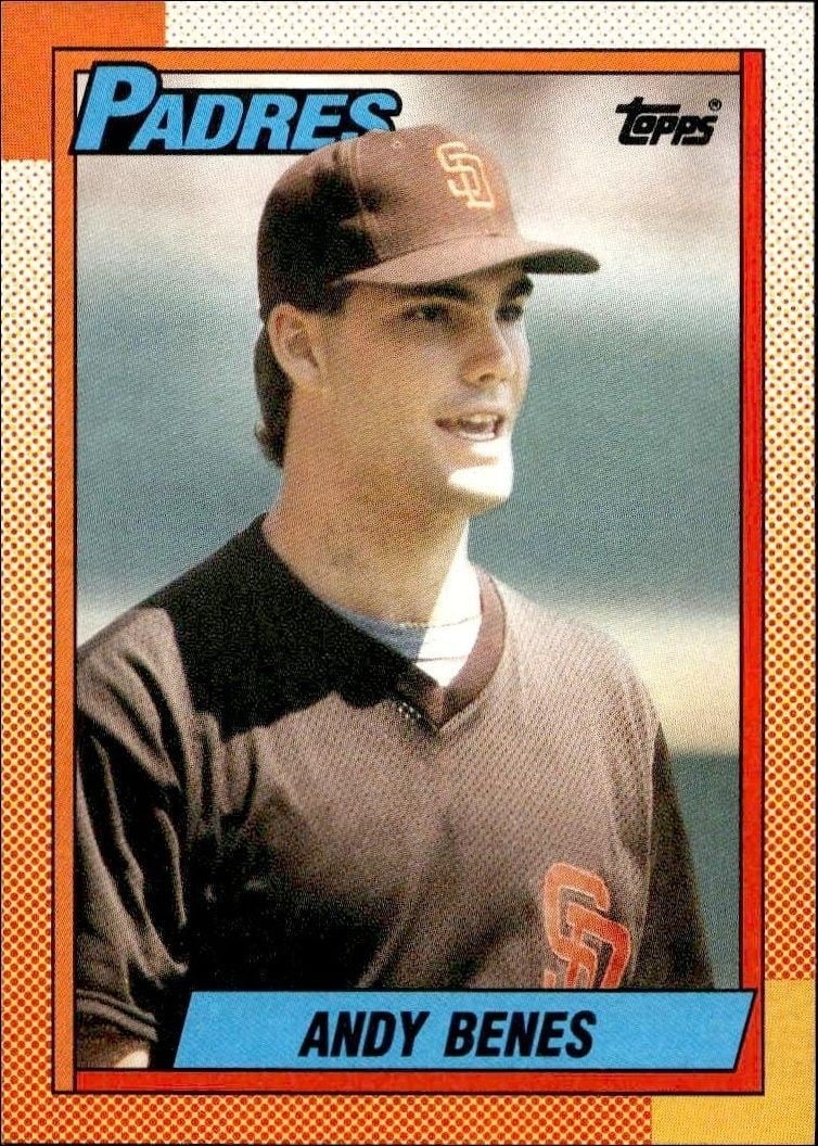 Andy Benes 1990 Topps #193 Baseball Trading Card - Front 1990 Topps Andy Benes #193 baseball trading card front