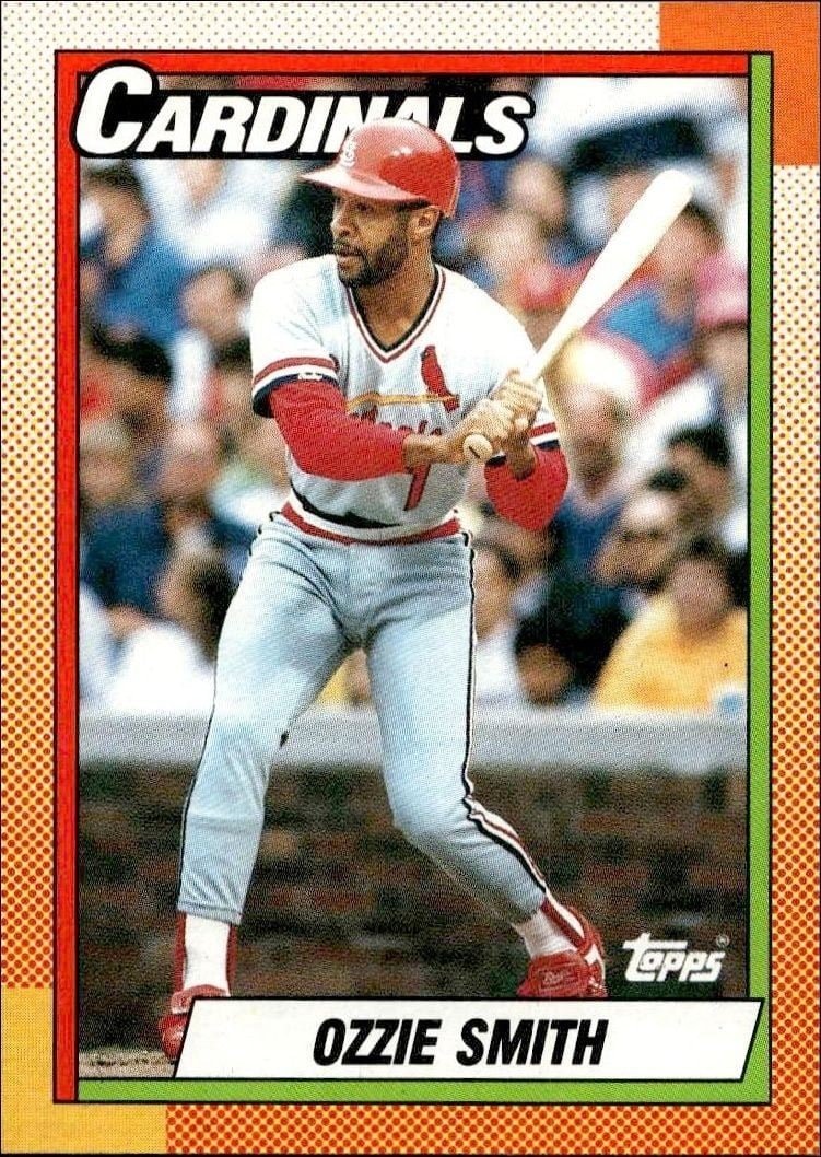 Ozzie Smith 1990 Topps #590 Baseball Trading Card - Front 1990 Topps Ozzie Smith #590 baseball trading card front