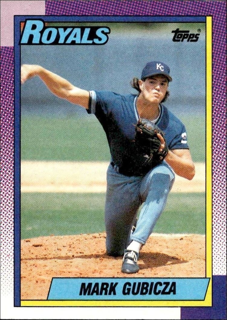 Mark Gubicza 1990 Topps #20 Baseball Trading Card - Front 1990 Topps Mark Gubicza #20 baseball trading card front