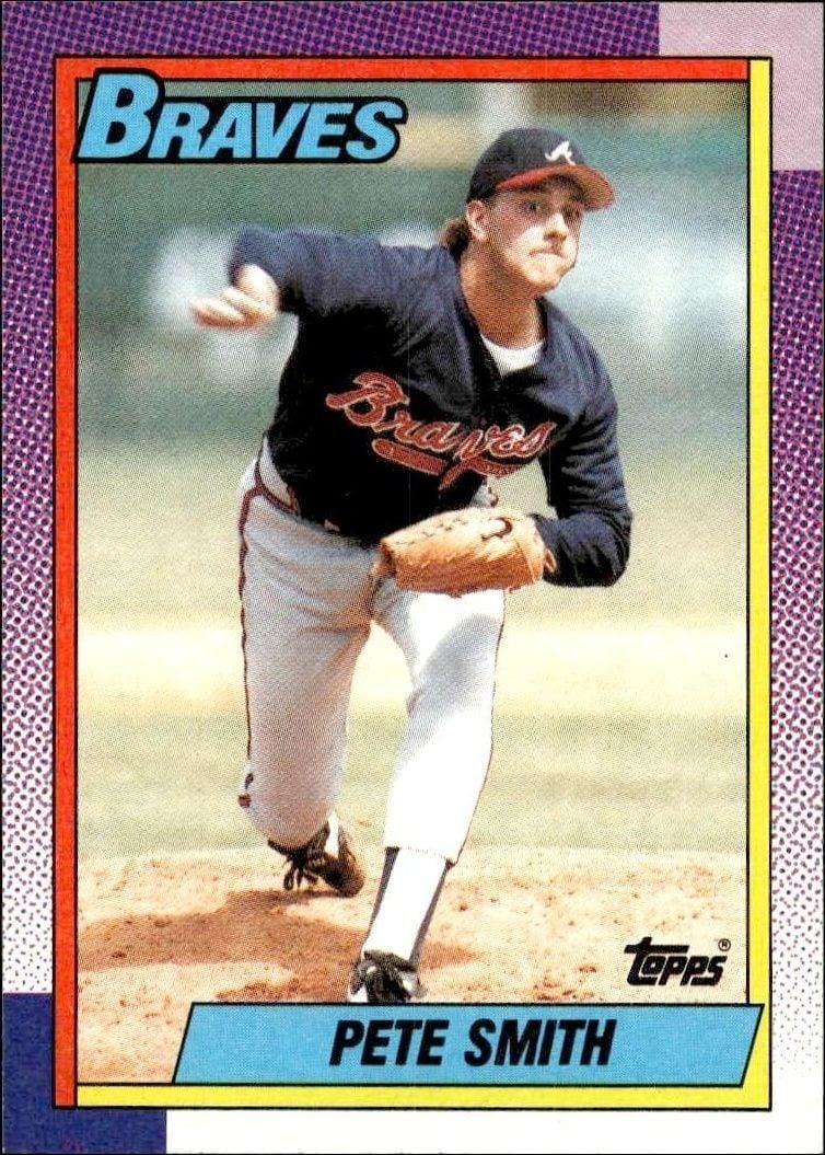 Pete Smith 1990 Topps #771 Baseball Trading Card - Front 1990 Topps Pete Smith #771 baseball trading card front