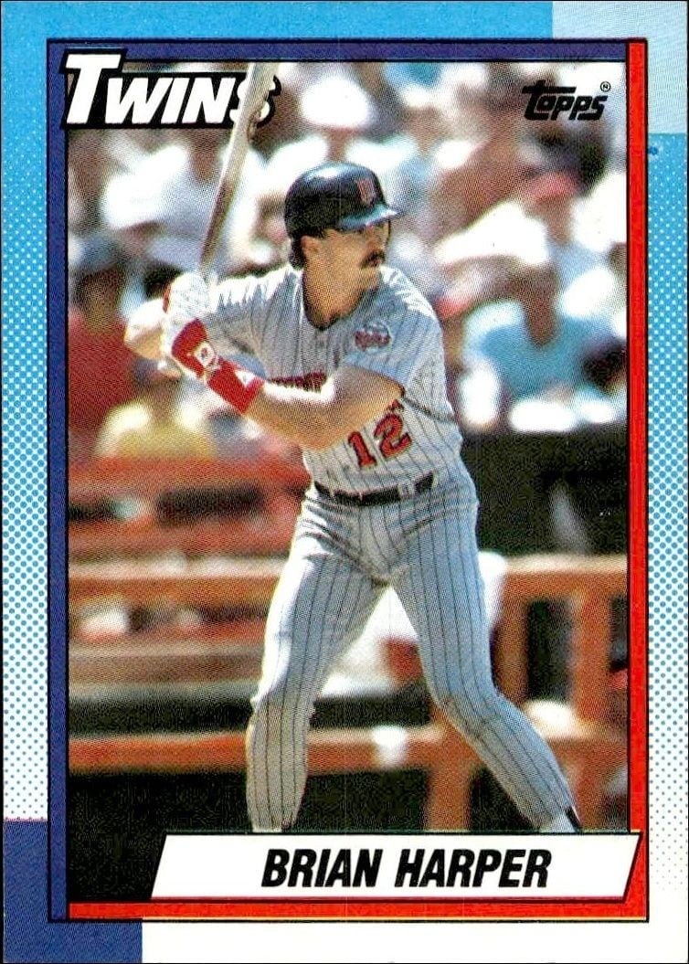 Brian Harper 1990 Topps #47 Baseball Trading Card - Front 1990 Topps Brian Harper #47 baseball trading card front