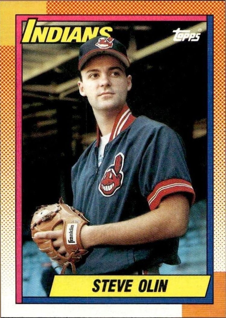 Steve Olin 1990 Topps #433 Baseball Trading Card - Front 1990 Topps Steve Olin #433 baseball trading card front