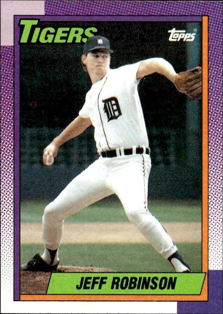 Jeff Robinson 1990 Topps #42 Baseball Trading Card - Front 1990 Topps Jeff Robinson #42 baseball trading card front
