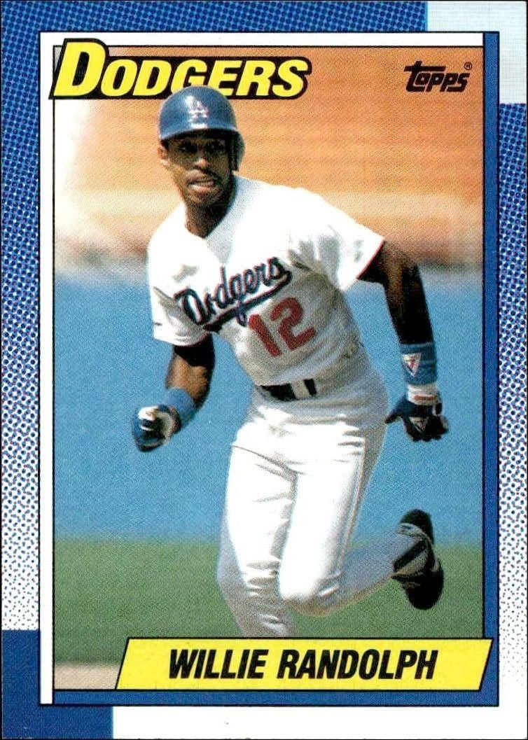 Willie Randolph 1990 Topps #25 Baseball Trading Card - Front 1990 Topps Willie Randolph #25 baseball trading card front