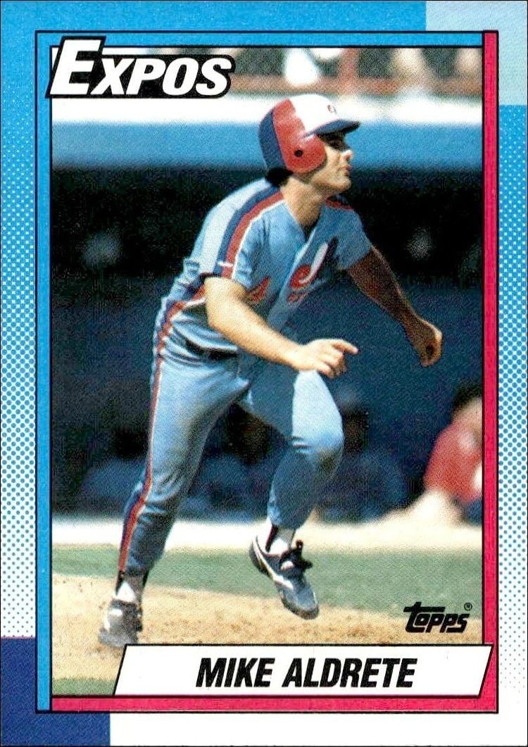 Mike Aldrete 1990 Topps #589 Baseball Trading Card - Front 1990 Topps Mike Aldrete #589 baseball trading card front