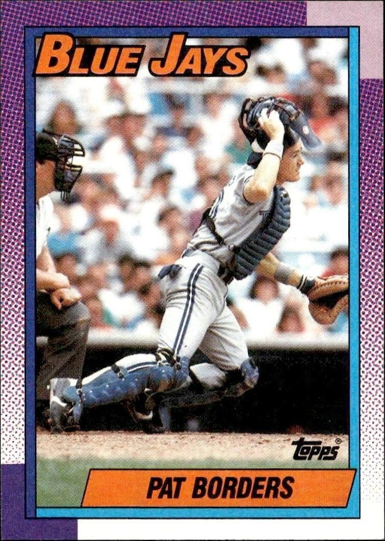 Pat Borders 1990 Topps #191 Baseball Trading Card - Front 1990 Topps Pat Borders #191 baseball trading card front
