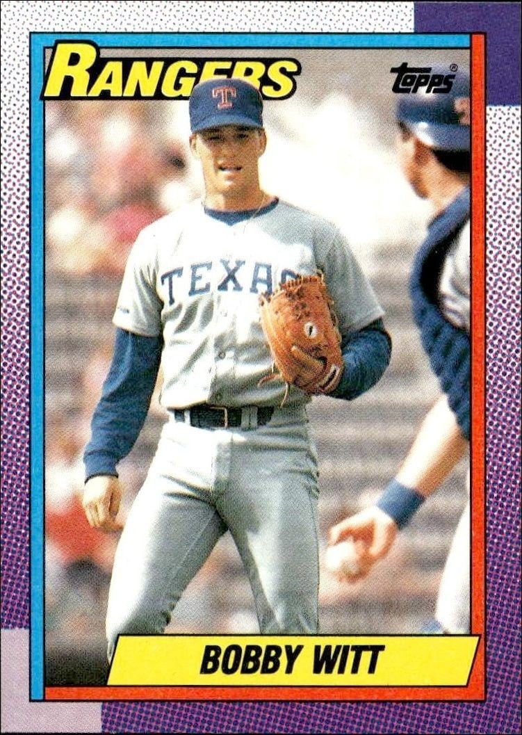 Bobby Witt 1990 Topps #166 Baseball Trading Card - Front 1990 Topps Bobby Witt #166 baseball trading card front