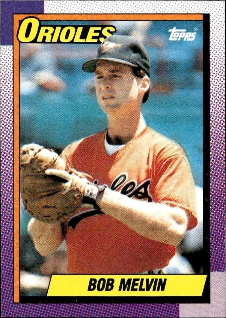 Bob Melvin 1990 Topps #626 Baseball Trading Card - Front 1990 Topps Bob Melvin #626 baseball trading card front