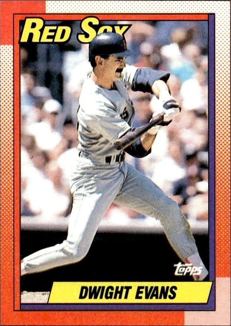 Dwight Evans 1990 Topps #375 Baseball Trading Card - Front 1990 Topps Dwight Evans #375 baseball trading card front