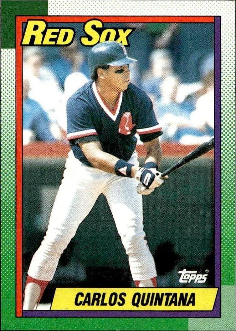 Carlos Quintana 1990 Topps #18 Baseball Trading Card - Front 1990 Topps Carlos Quintana #18 baseball trading card front