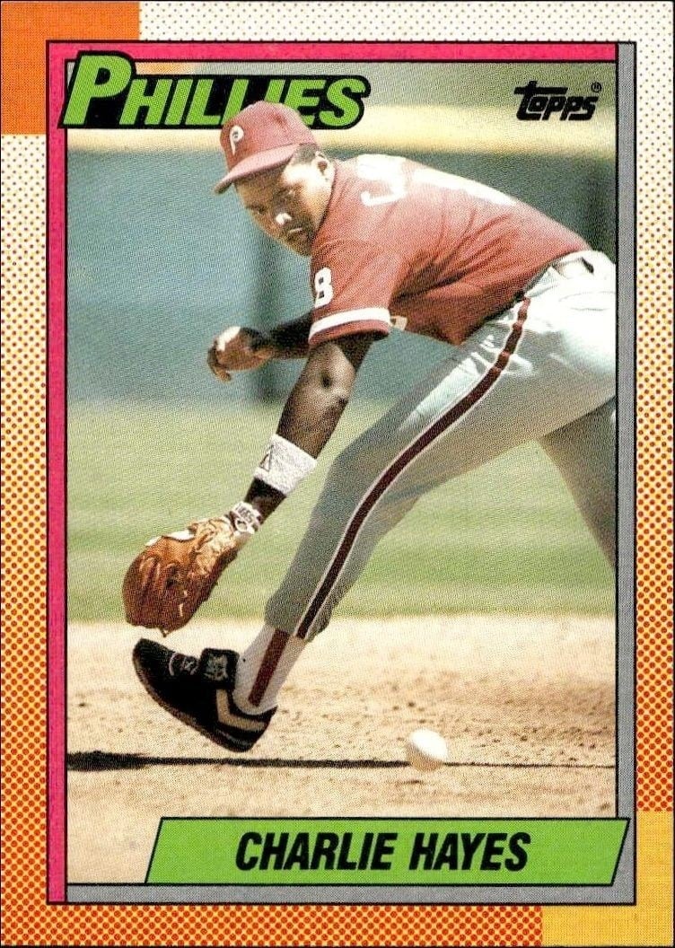 Charlie Hayes 1990 Topps #577 Baseball Trading Card - Front 1990 Topps Charlie Hayes #577 baseball trading card front