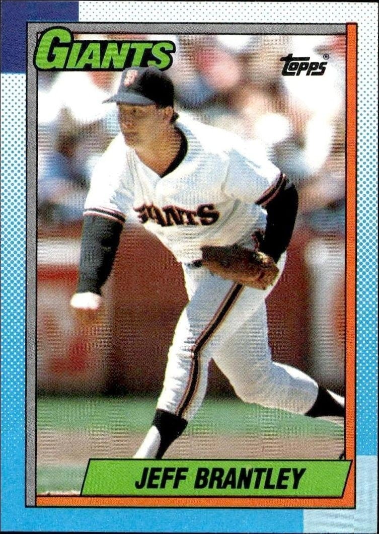 Jeff Brantley 1990 Topps #703 Baseball Trading Card - Front 1990 Topps Jeff Brantley #703 baseball trading card front