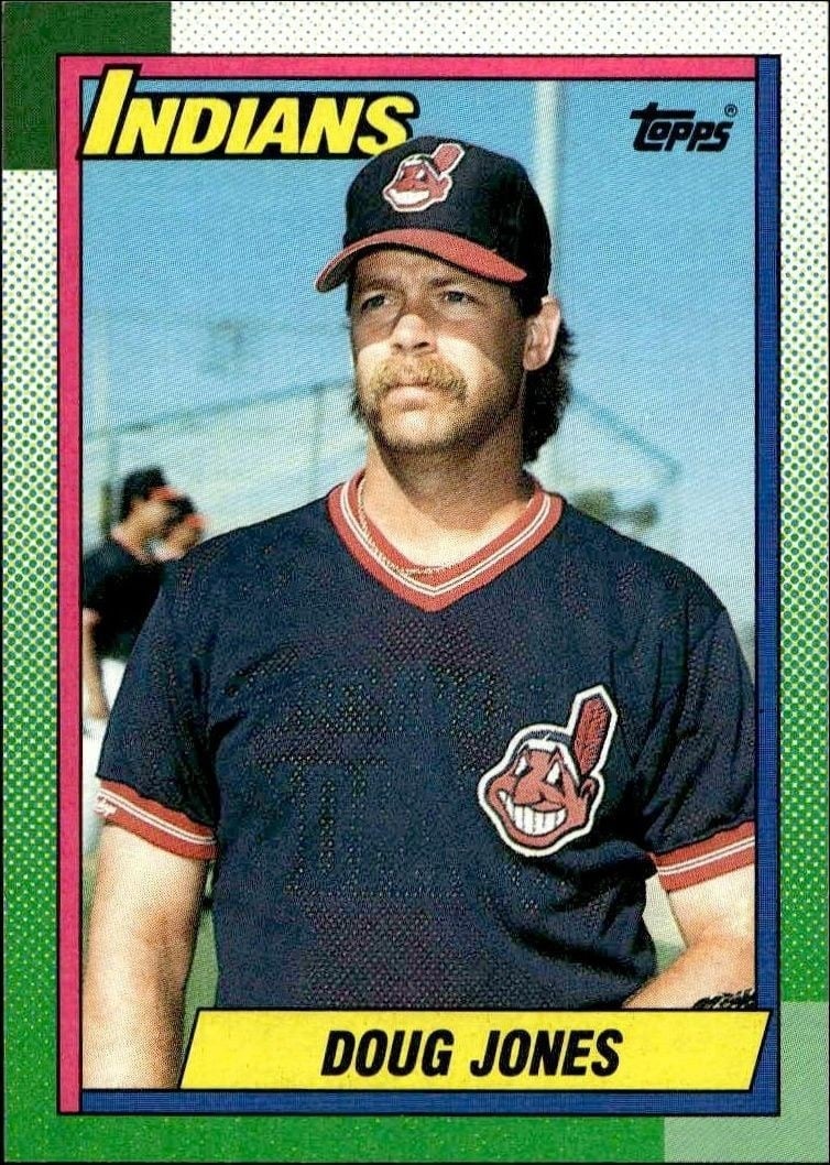 Doug Jones 1990 Topps #75 Baseball Trading Card - Front 1990 Topps Doug Jones #75 baseball trading card front