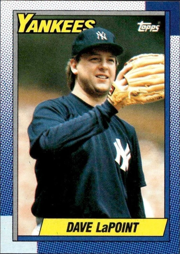 Dave LaPoint 1990 Topps #186 Baseball Trading Card - Front 1990 Topps Dave LaPoint #186 baseball trading card front