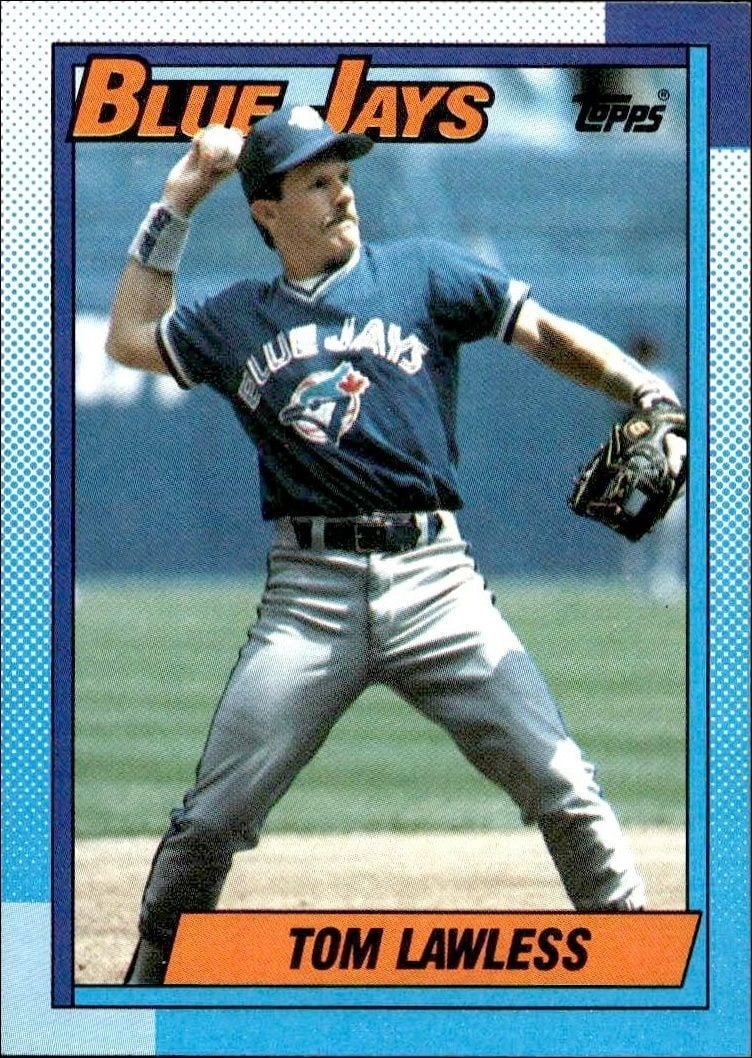 Tom Lawless 1990 Topps #49 Baseball Trading Card - Front 1990 Topps Tom Lawless #49 baseball trading card front