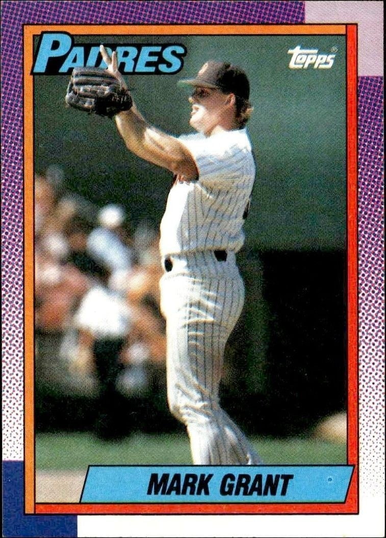 Mark Grant 1990 Topps #537 Baseball Trading Card - Front 1990 Topps Mark Grant #537 baseball trading card front