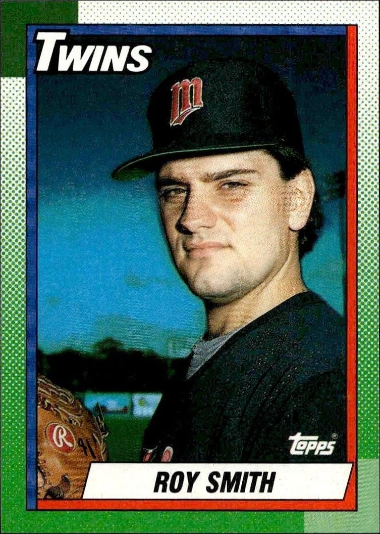 Roy Smith 1990 Topps #672 Baseball Trading Card - Front 1990 Topps Roy Smith #672 baseball trading card front