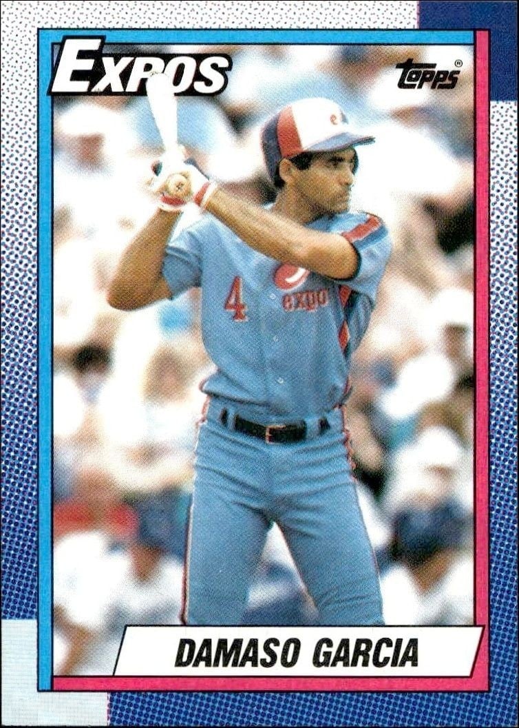 Damaso Garcia 1990 Topps #432 Baseball Trading Card - Front 1990 Topps Damaso Garcia #432 baseball trading card front
