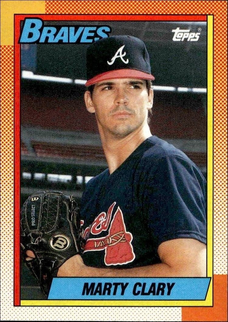 Marty Clary 1990 Topps #304 Baseball Trading Card - Front 1990 Topps Marty Clary #304 baseball trading card front