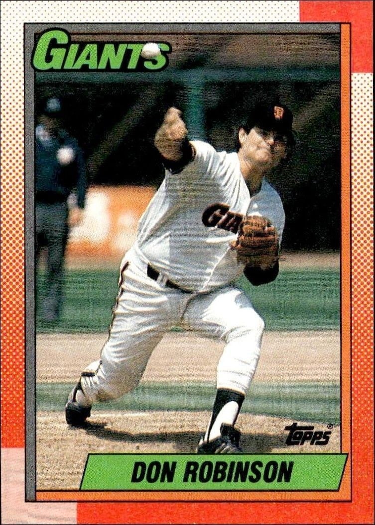 Don Robinson 1990 Topps #217 Baseball Trading Card - Front 1990 Topps Don Robinson #217 baseball trading card front