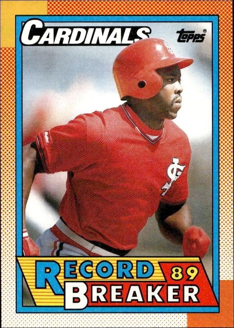 Vince Coleman 1990 Topps #6 Baseball Trading Card - Front 1990 Topps Vince Coleman #6 baseball trading card front