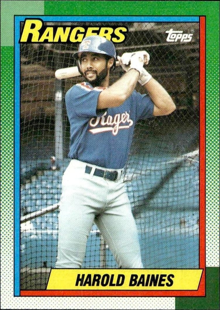 Harold Baines 1990 Topps #345 Baseball Trading Card - Front 1990 Topps Harold Baines #345 baseball trading card front