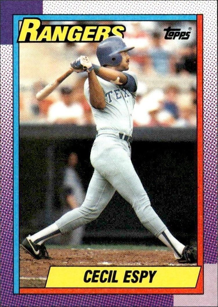 Cecil Espy 1990 Topps #496 Baseball Trading Card - Front 1990 Topps Cecil Espy #496 baseball trading card front