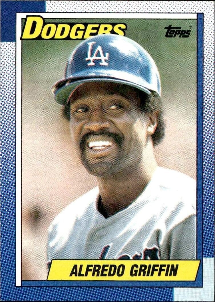 Alfredo Griffin 1990 Topps #643 Baseball Trading Card - Front 1990 Topps Alfredo Griffin #643 baseball trading card front