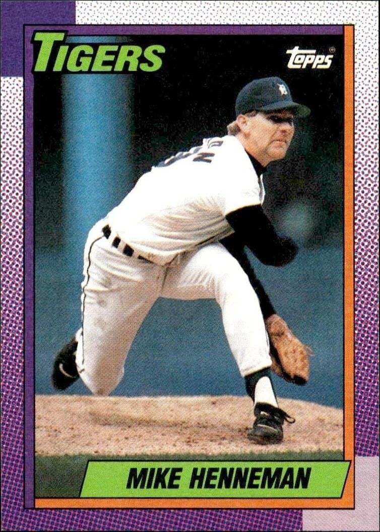 Mike Henneman 1990 Topps #177 Baseball Trading Card - Front 1990 Topps Mike Henneman #177 baseball trading card front