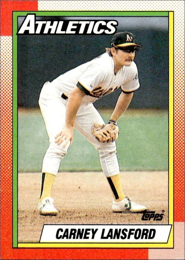 Carney Lansford 1990 Topps #316 Baseball Trading Card - Front 1990 Topps Carney Lansford #316 baseball trading card front
