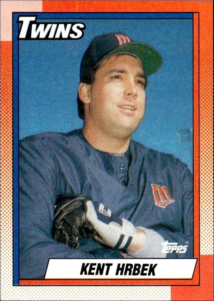 Kent Hrbek 1990 Topps #125 Baseball Trading Card - Front 1990 Topps Kent Hrbek #125 baseball trading card front