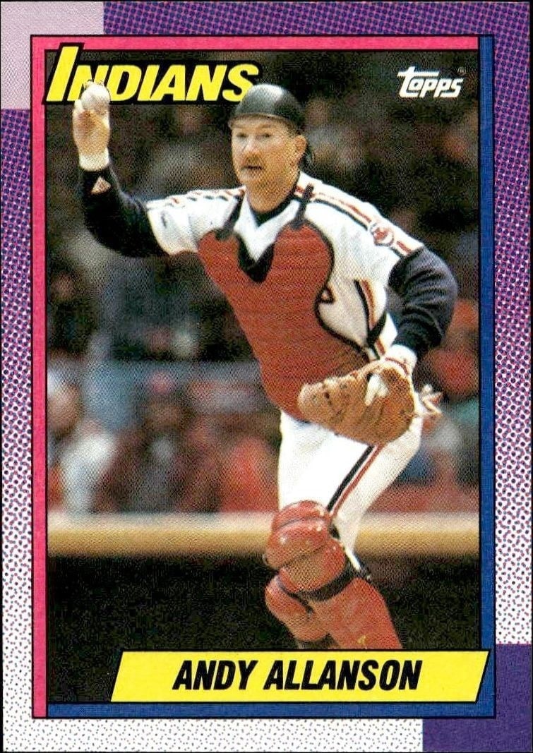 Andy Allanson 1990 Topps #514 Baseball Trading Card - Front 1990 Topps Andy Allanson #514 baseball trading card front