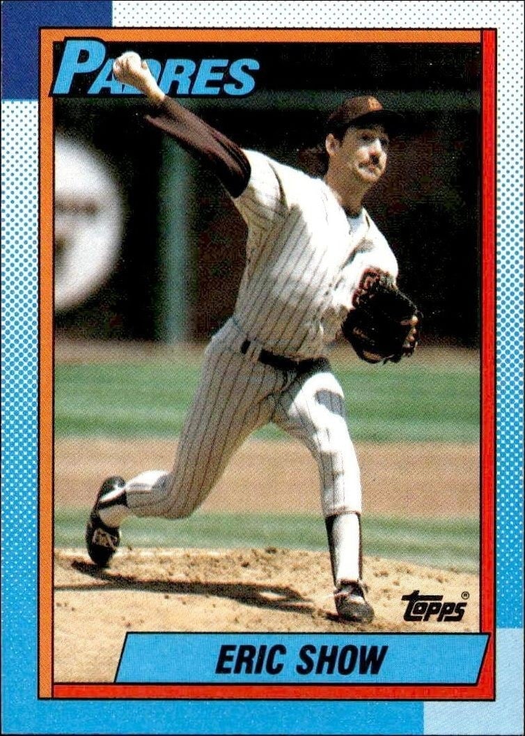 Eric Show 1990 Topps #239 Baseball Trading Card - Front 1990 Topps Eric Show #239 baseball trading card front