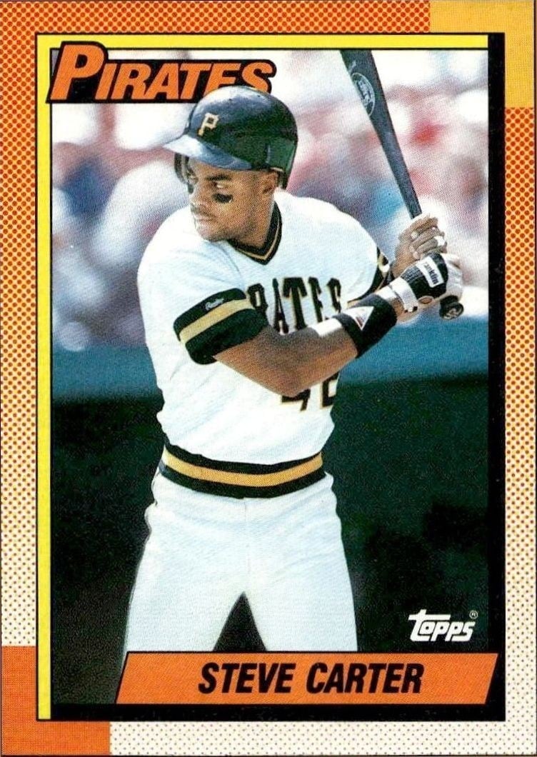 Steve Carter 1990 Topps #482 Baseball Trading Card - Front 1990 Topps Steve Carter #482 baseball trading card front
