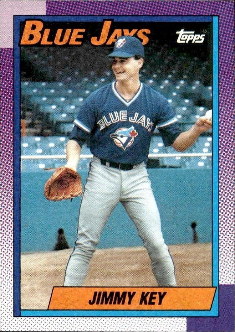 Jimmy Key 1990 Topps #371 Baseball Trading Card - Front 1990 Topps Jimmy Key #371 baseball trading card front