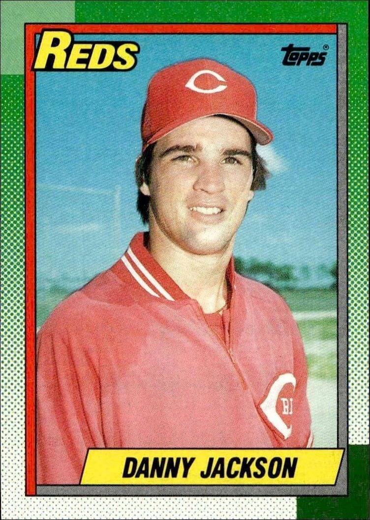 Danny Jackson 1990 Topps #445 Baseball Trading Card - Front 1990 Topps Danny Jackson #445 baseball trading card front