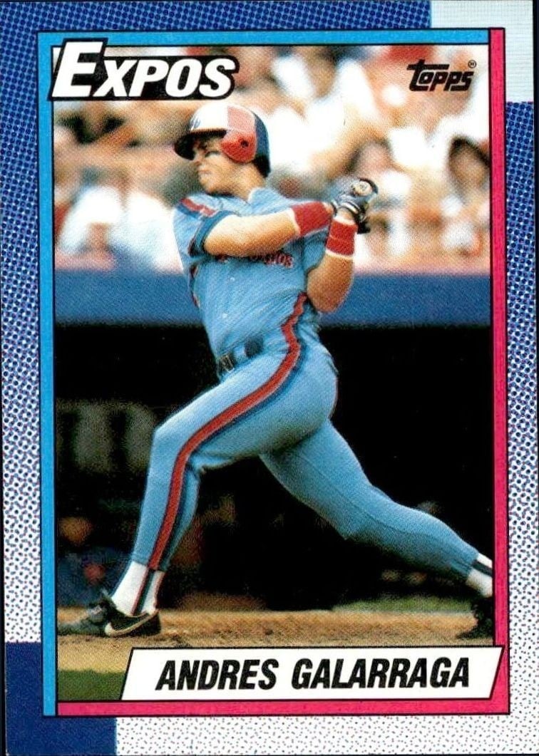 Andres Galarraga 1990 Topps #720 Baseball Trading Card - Front 1990 Topps Andres Galarraga #720 baseball trading card front