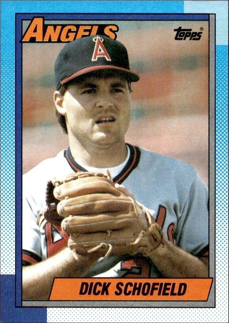 Dick Schofield 1990 Topps #189 Baseball Trading Card - Front 1990 Topps Dick Schofield #189 baseball trading card front