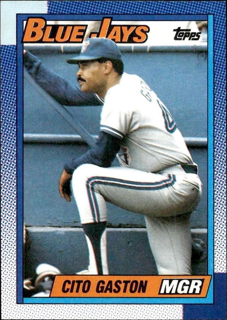 Cito Gaston 1990 Topps #201 Baseball Trading Card - Front 1990 Topps Cito Gaston #201 baseball trading card front