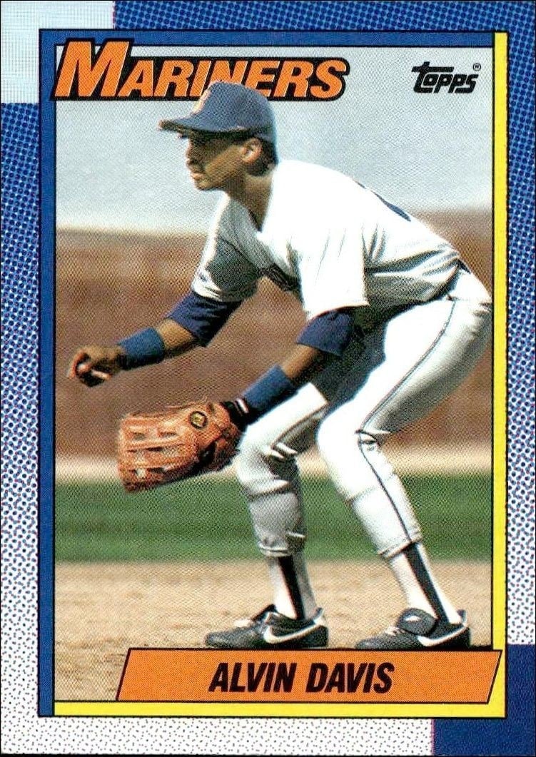 Alvin Davis 1990 Topps #373 Baseball Trading Card - Front 1990 Topps Alvin Davis #373 baseball trading card front