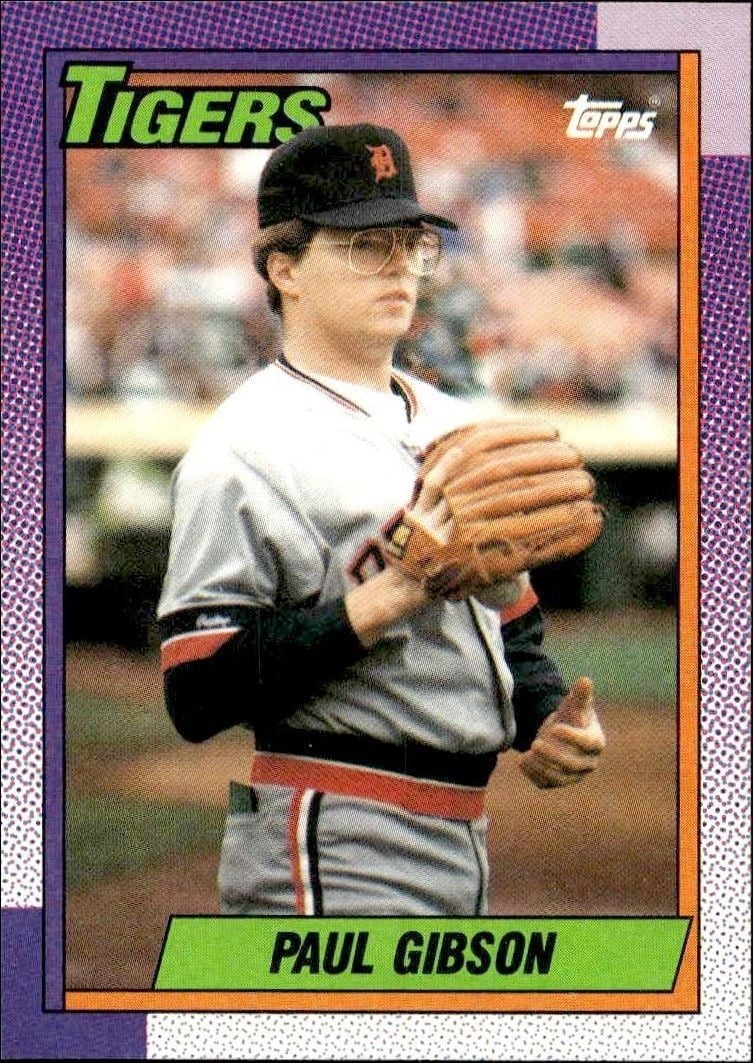 Paul Gibson 1990 Topps #11 Baseball Trading Card - Front 1990 Topps Paul Gibson #11 baseball trading card front