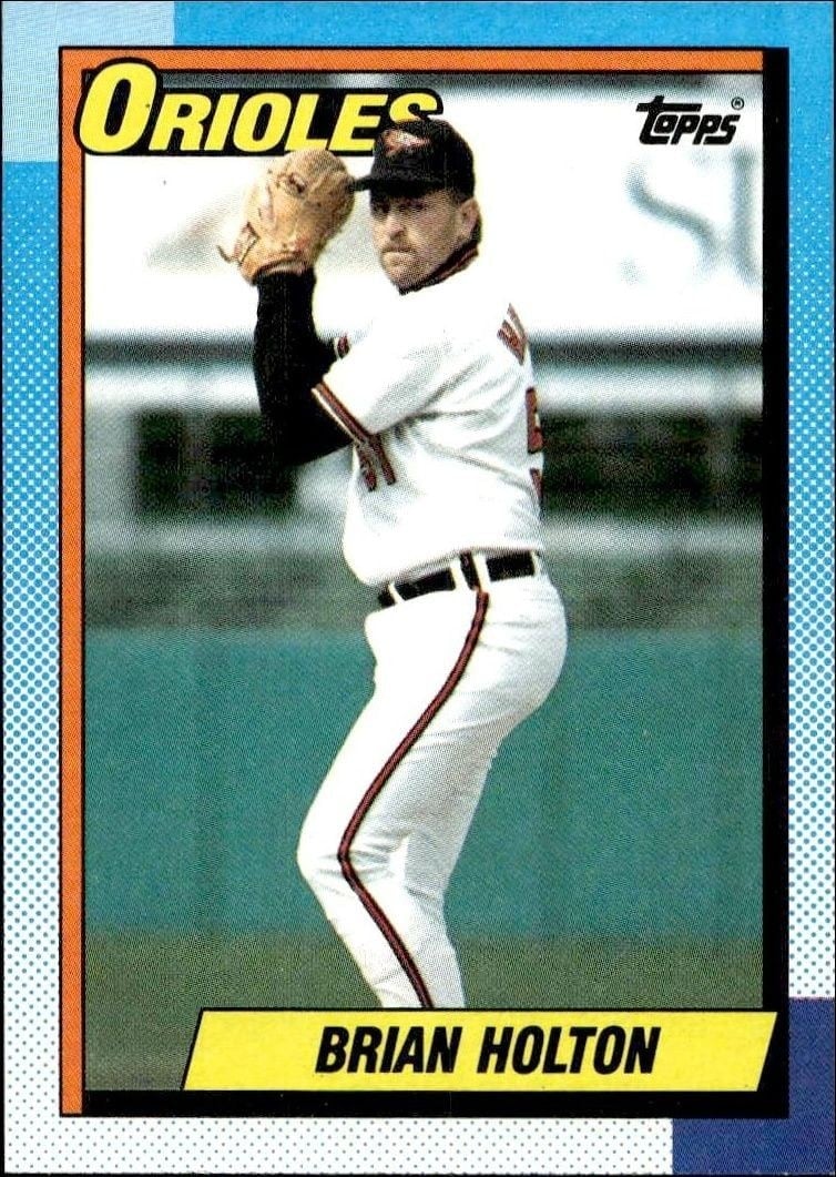 Brian Holton 1990 Topps #179 Baseball Trading Card - Front 1990 Topps Brian Holton #179 baseball trading card front