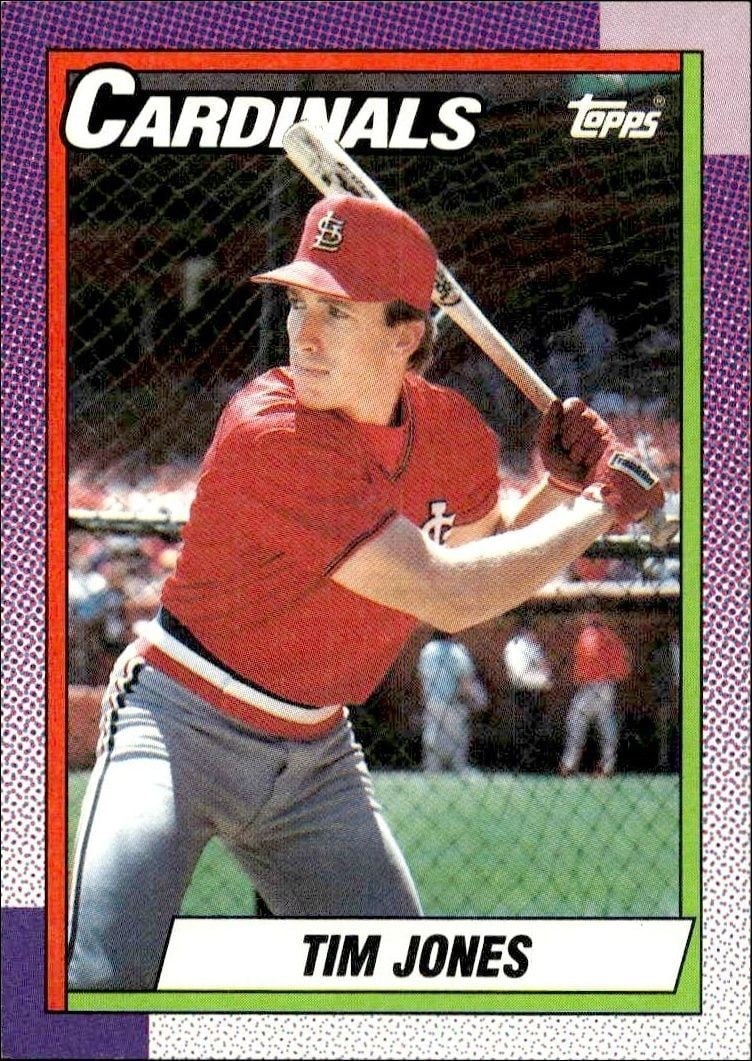 Tim Jones 1990 Topps #533 Baseball Trading Card - Front 1990 Topps Tim Jones #533 baseball trading card front